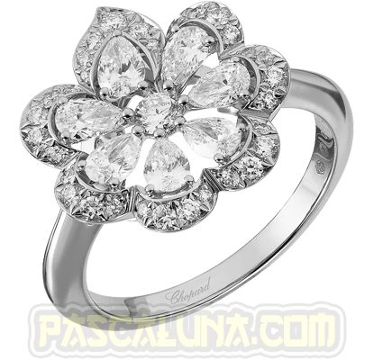 Precious Lace Mini Frou-Frou Ring, Ethical White Gold