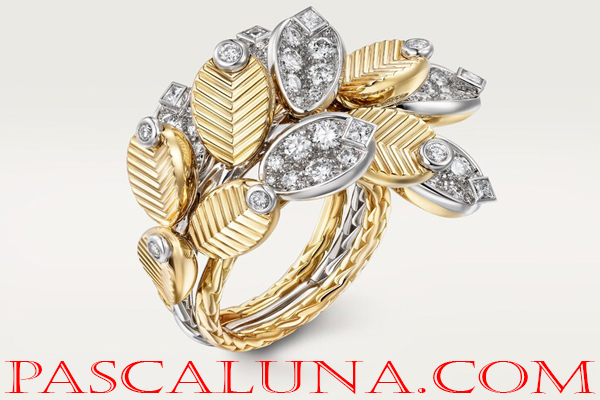 Grain de Café ring, semi-paved Cartier